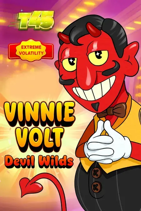 Vinnie Volt: Devil Wilds slot interface com tema de desenho animado vintage